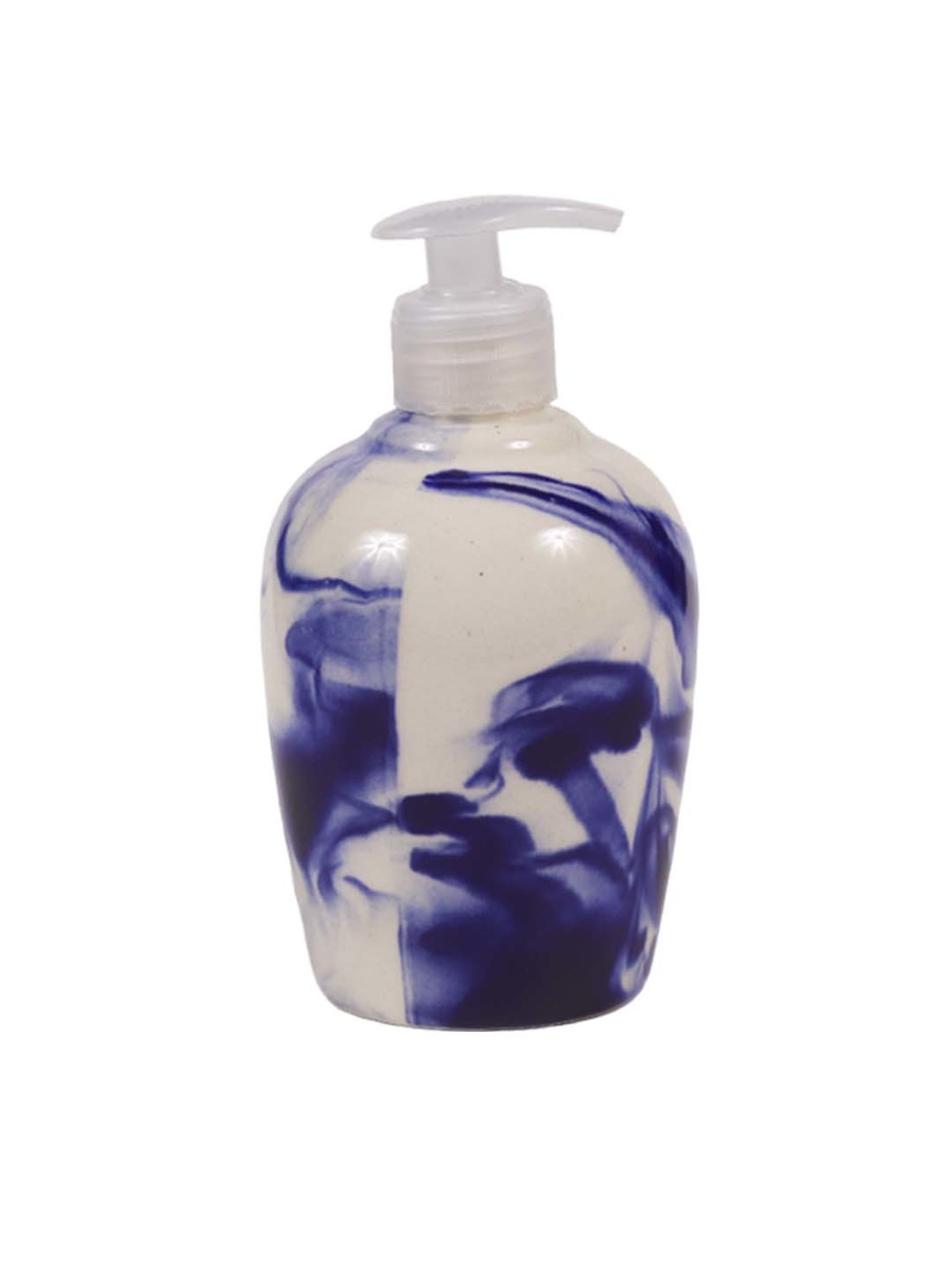 Unravel India Blue Shades Of Earth Ceramic Soap Dispenser