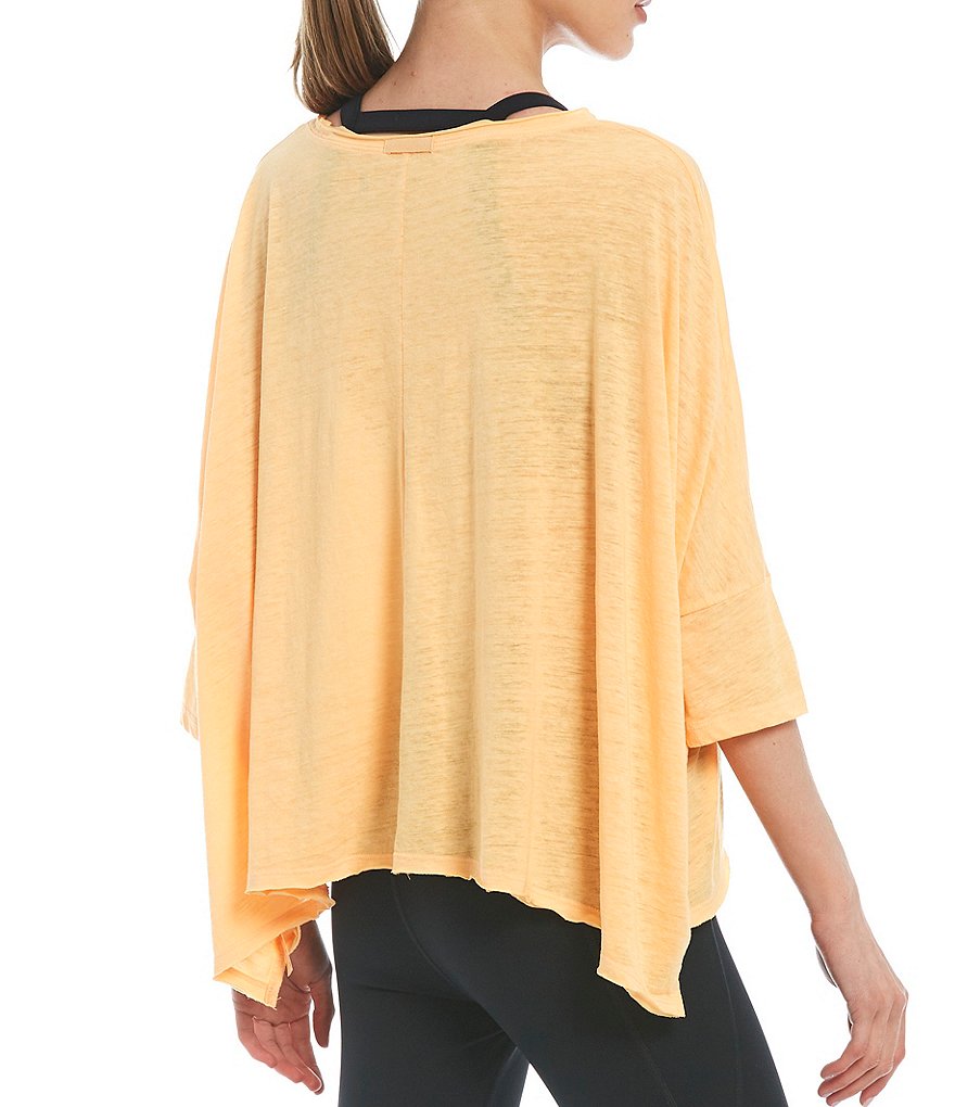 Free People FP Movement Burn Baby Burn Cotton Blend 3/4 Sleeve Soft Tee