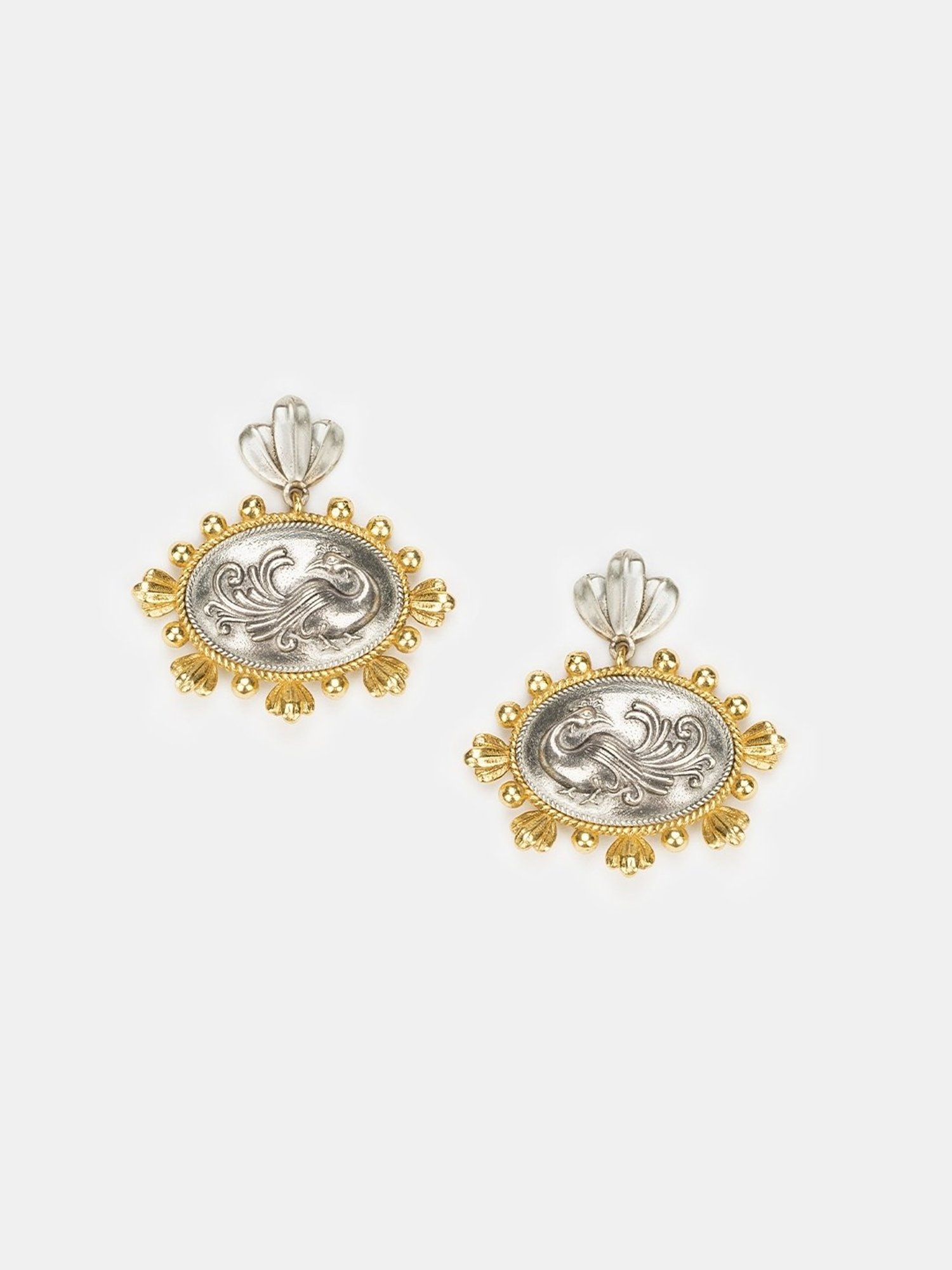 Shaya 92.5 Sterling Silver Navilu Coin Earrings for Women