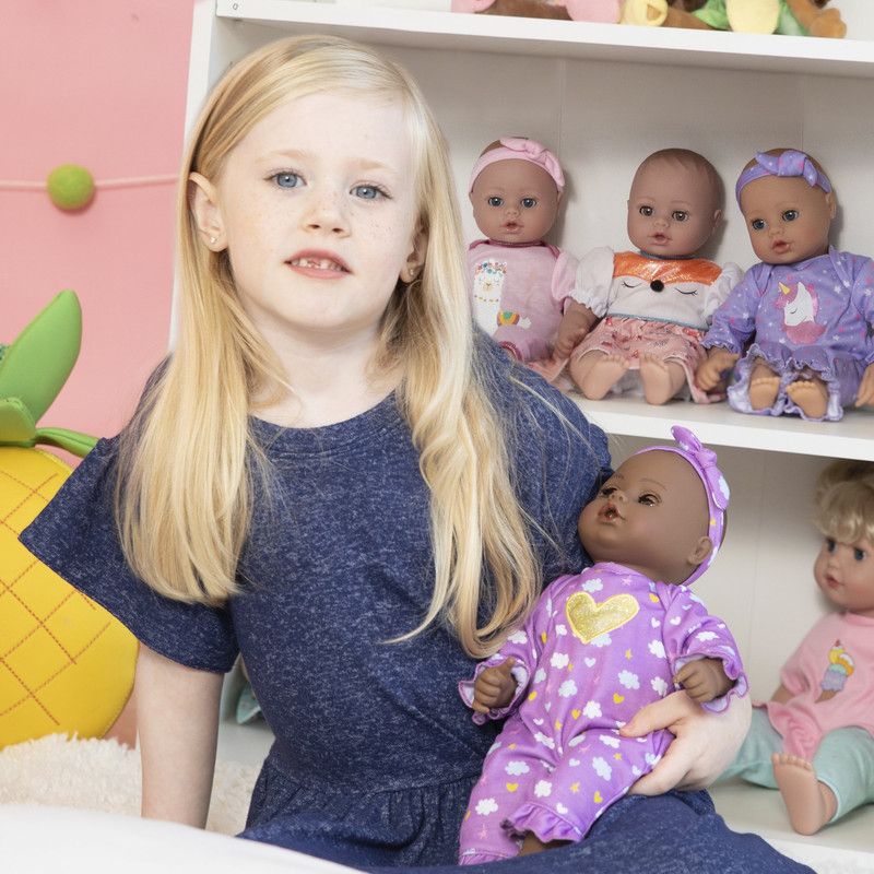 Adora Playtime Black Baby Doll Purple Dreams, 13 inch Open/Close Eyes, Baby Toy Gift for Age 1+