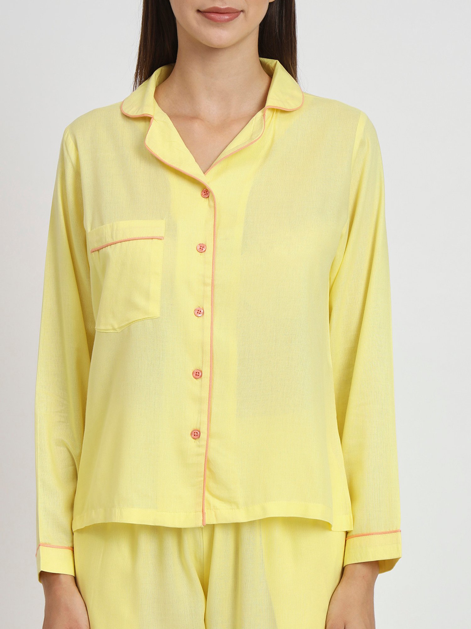 Anvi Be Yourself Yellow Shirt With Pyjamas