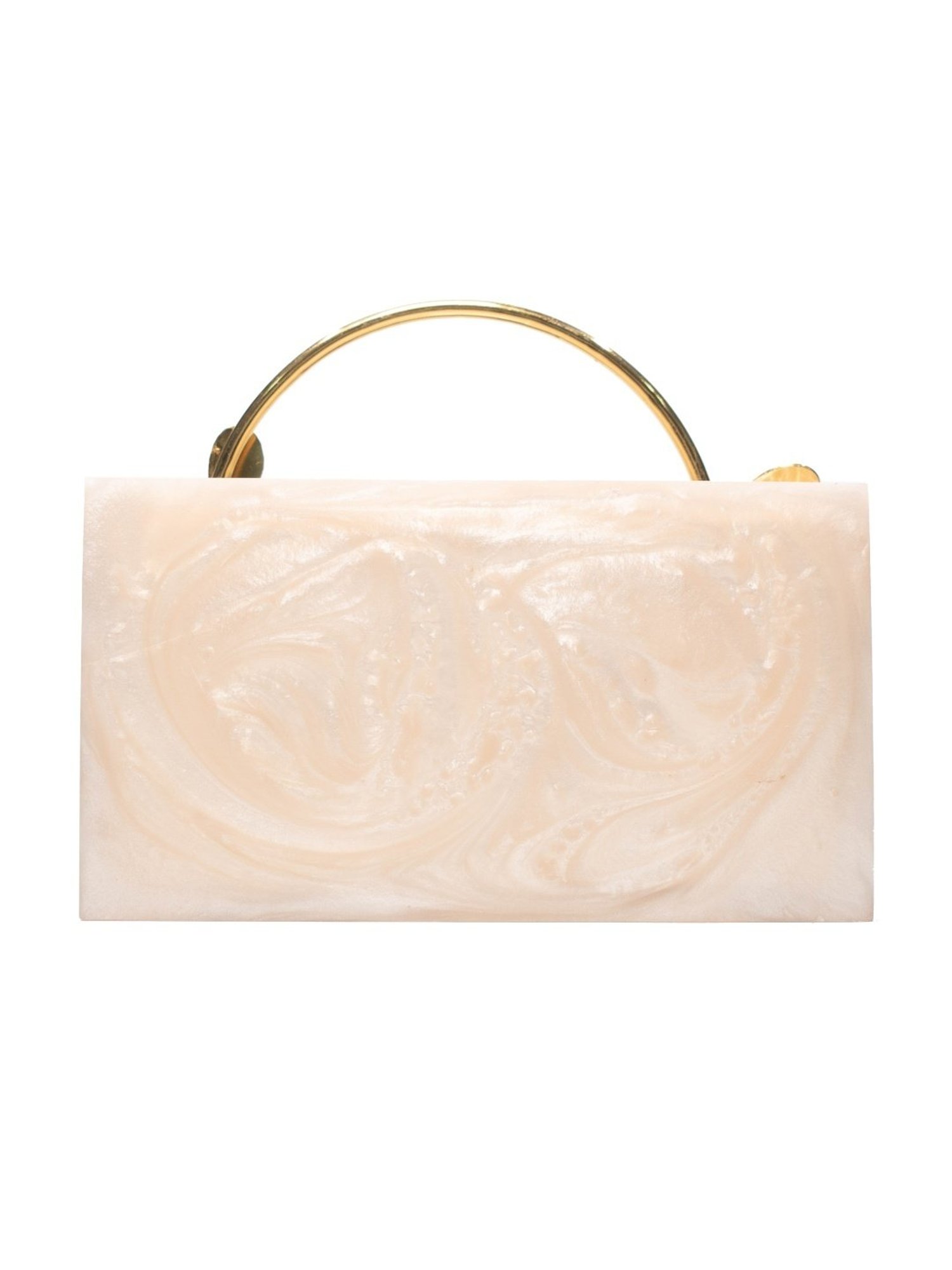 Sugarcrush Beige Luxury Studded Small Clutch