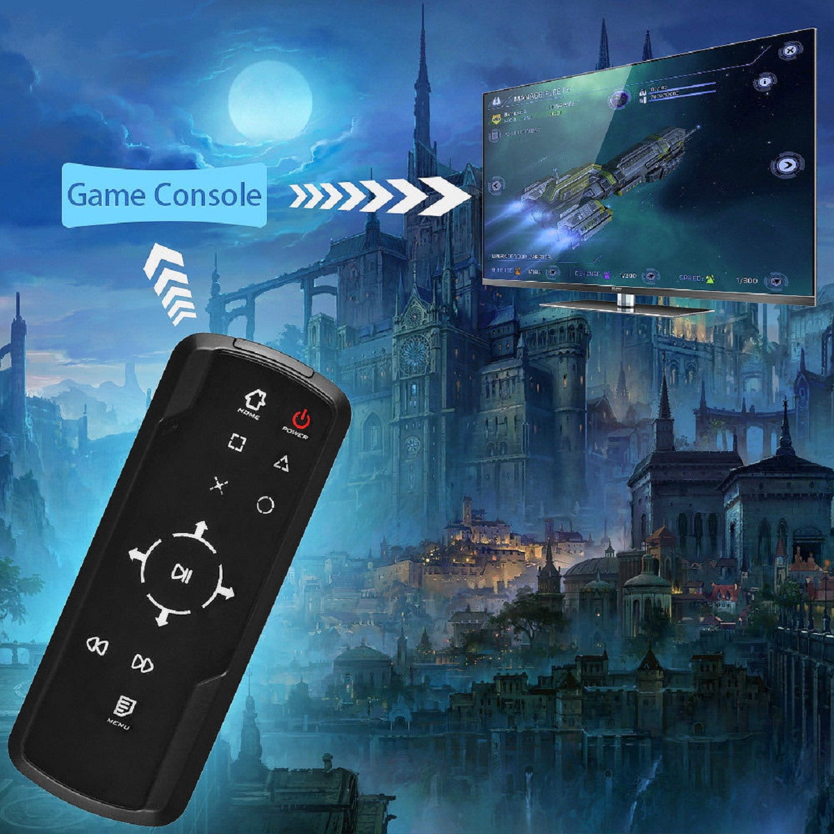 Megadream Wireless Gaming Media Remote Control for Sony Playstation 4 PS4, PS4 Blu-ray DVD Media