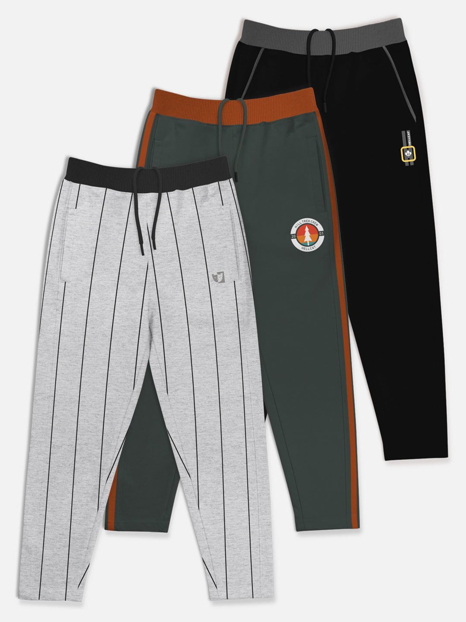 HELLCAT Multicolor Solid Trackpants (Pack Of 3)