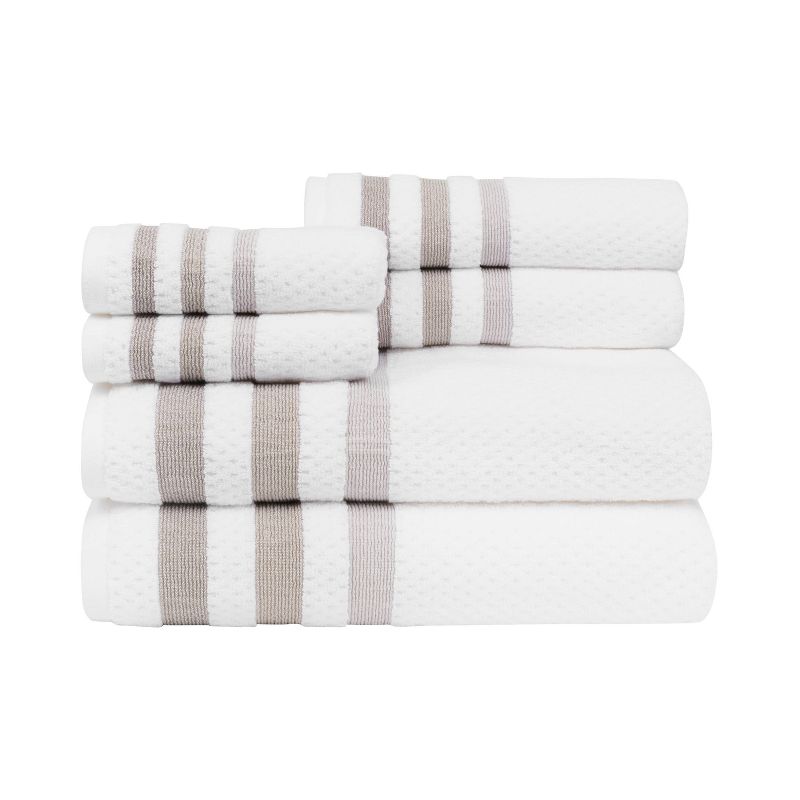 6pc Crinkle Bath Towel Set White - CARO HOME