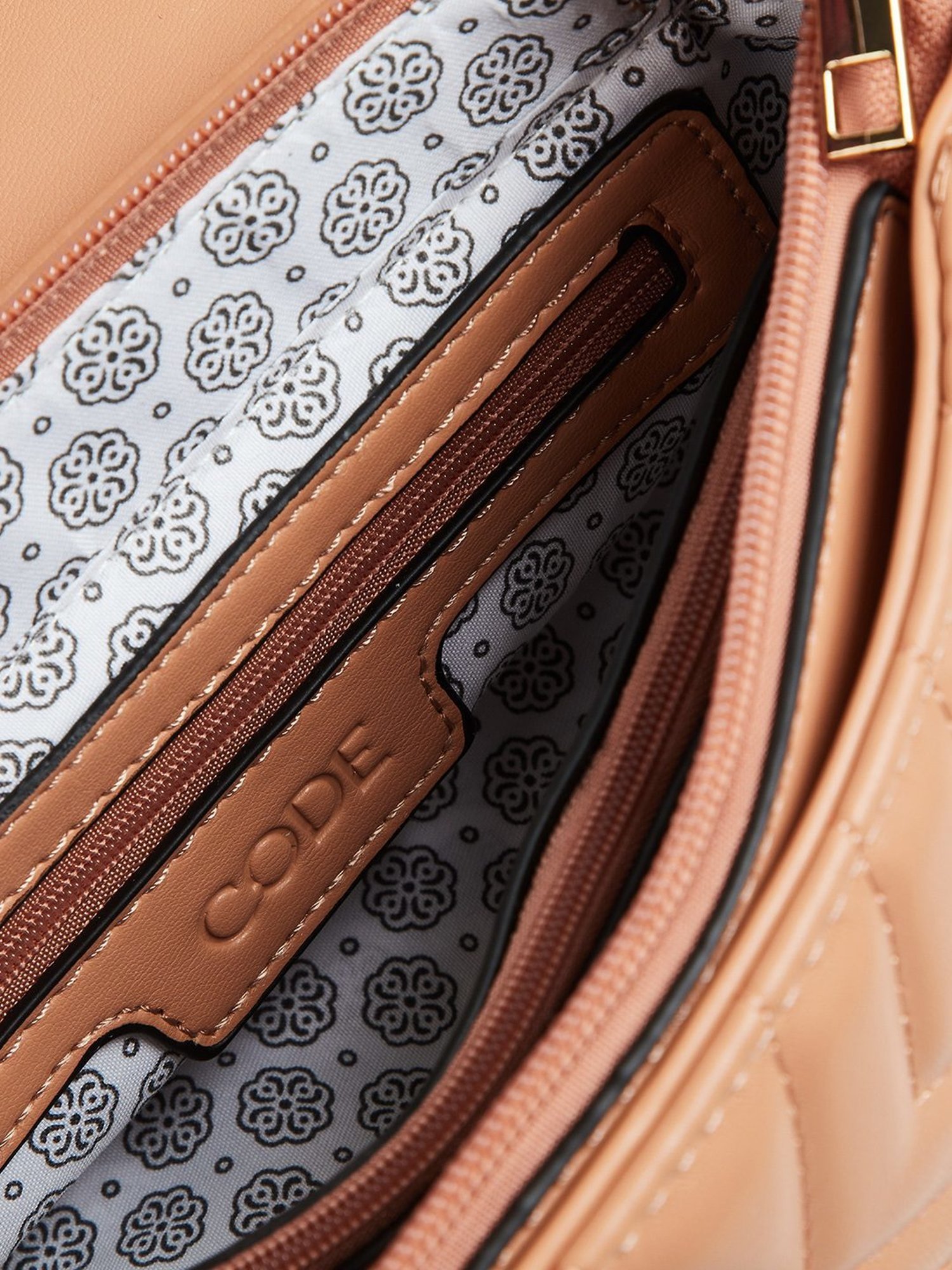 Code by Lifestyle Orange Quilted Cross Body Bag