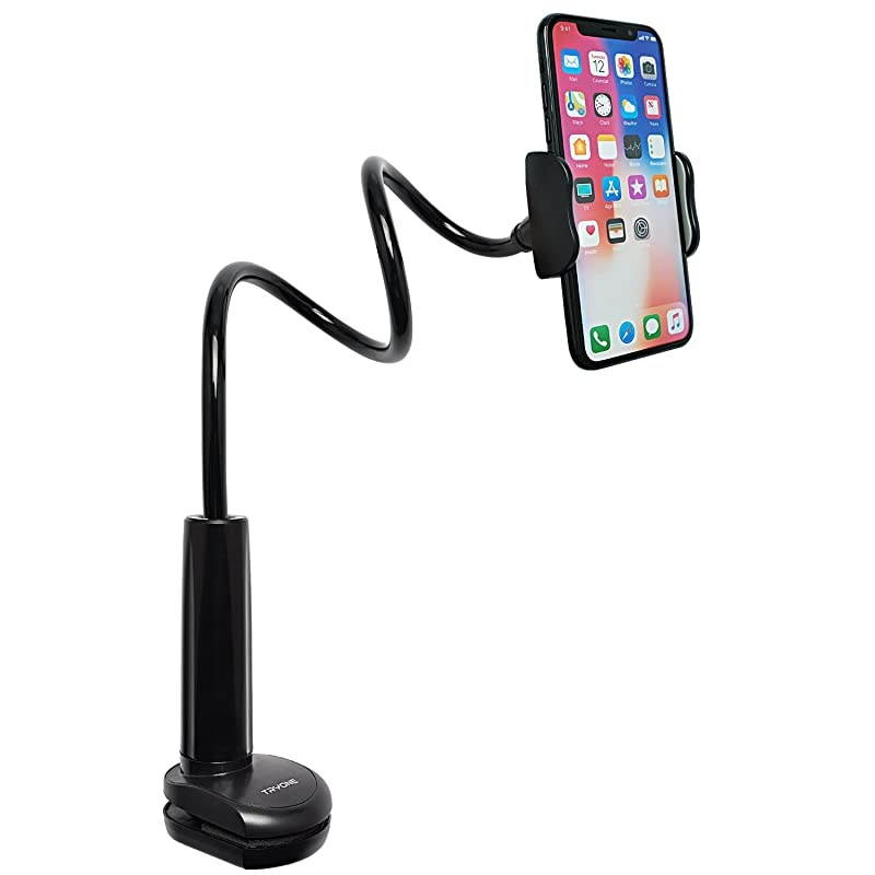 Gooseneck Phone Holder Flexible Long Arm Mount Stand Compatible with Smartphones Max Width 3in Overall Length 275inBlack