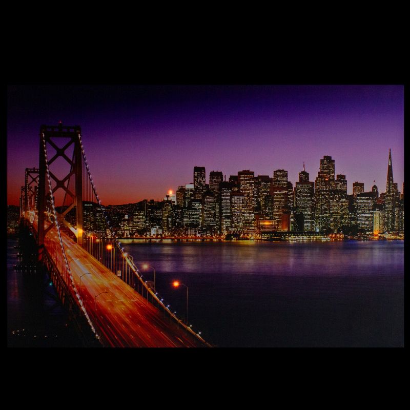 Northlight LED Lighted Famous San Francisco Oakland Bay Bridge Canvas Wall Art 23.5"