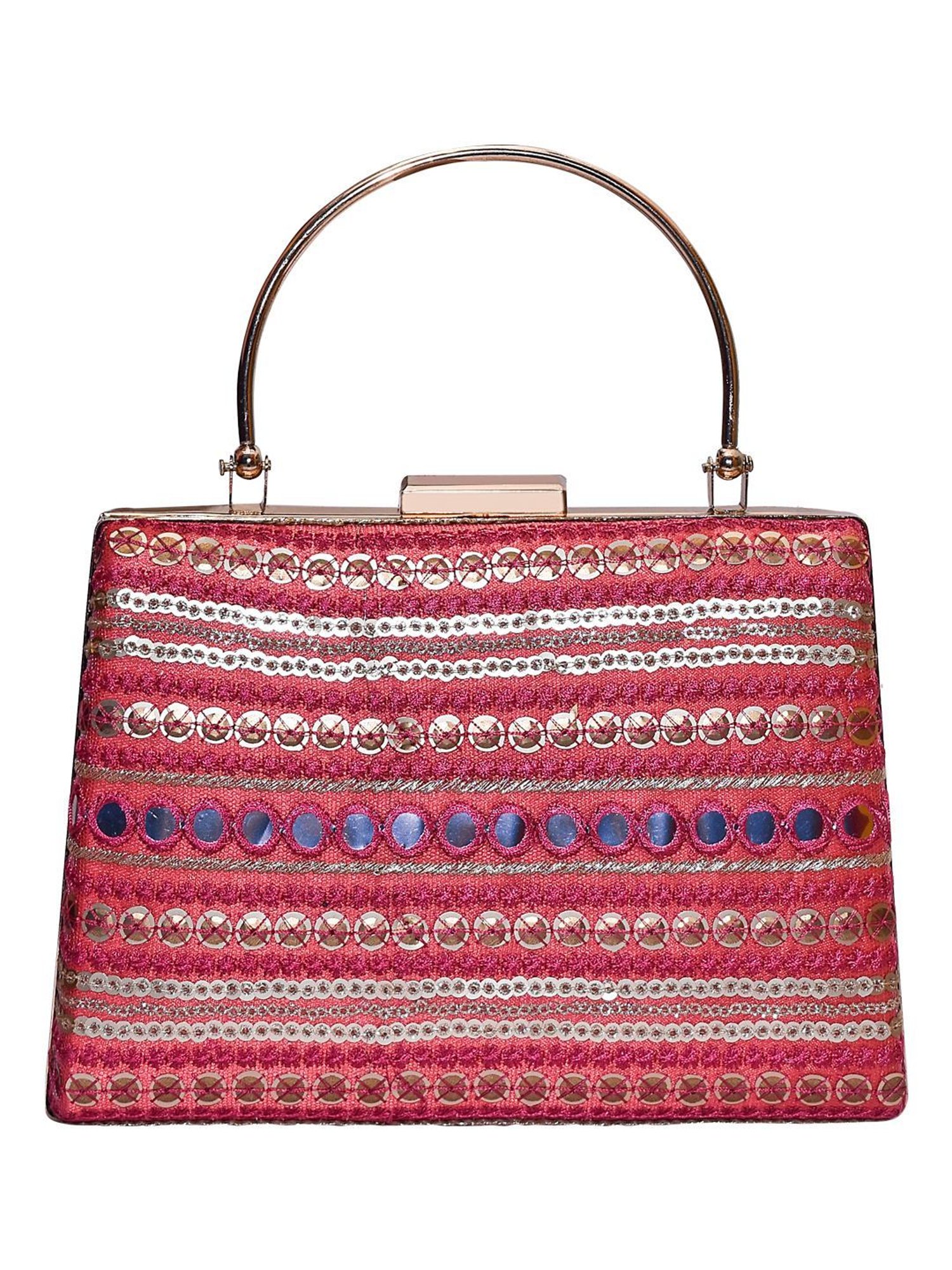 Horra Dark Pink Embellished Clutch