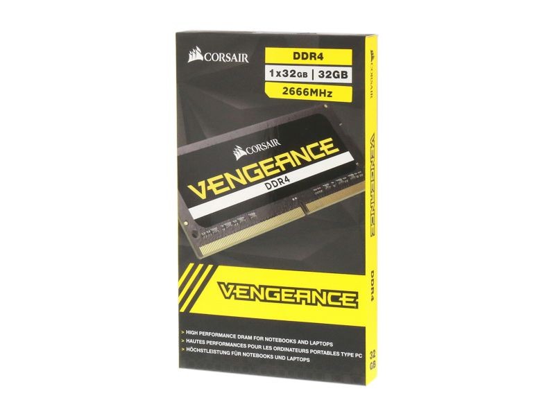 CORSAIR Vengeance 32GB 260-Pin DDR4 SO-DIMM DDR4 2666 (PC4 21300) Laptop Memory Model CMSX32GX4M1A2666C18