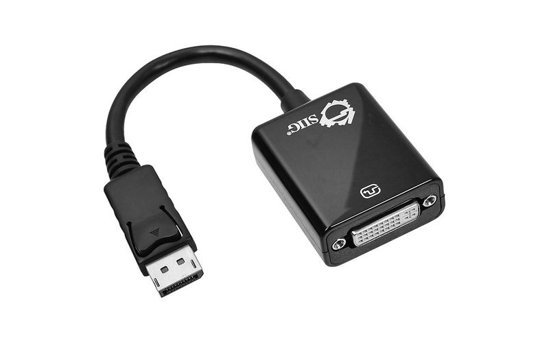 SIIG DisplayPort to DVI Adapter - DisplayPort/DVI for Video Device, Monitor, TV - 9" - 1 x DisplayPort Male Digital Audio/Video
