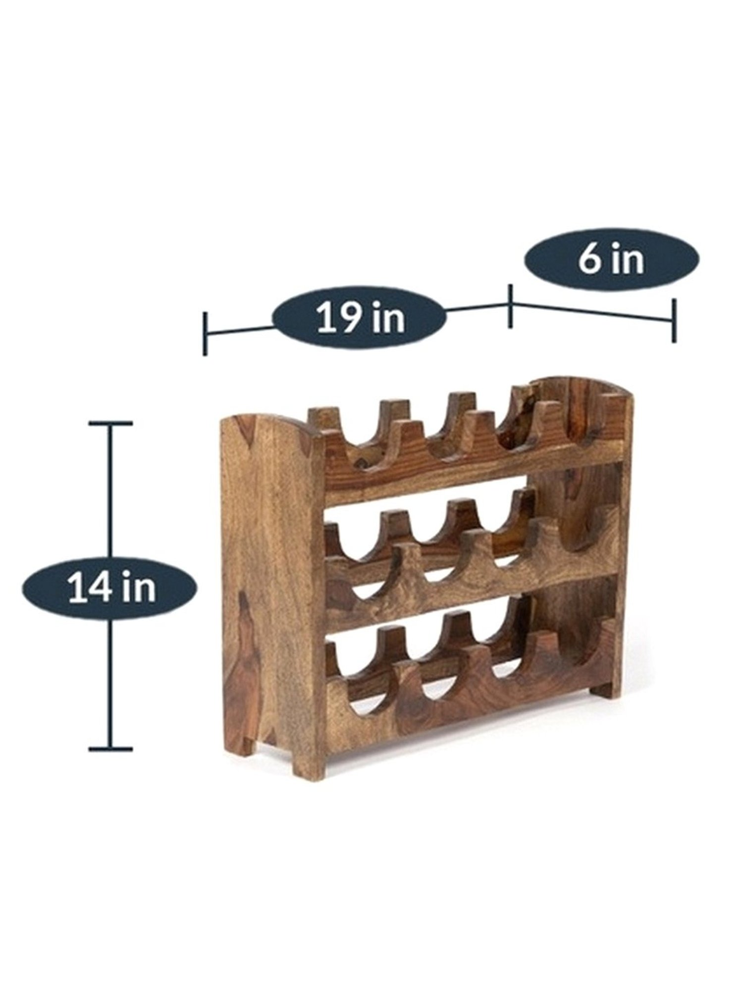Ikiriya Kassel Solid Brown Wood Wine Rack