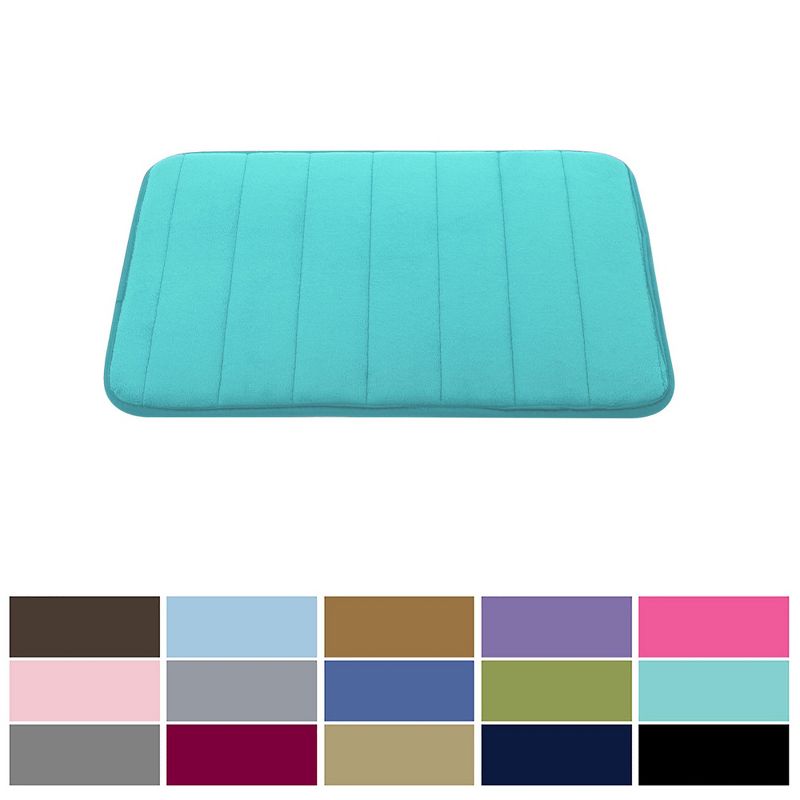 1'4"x2'4" Rectangle Indoor and Outdoor Polyurethane Floor Mat Blue - PiccoCasa