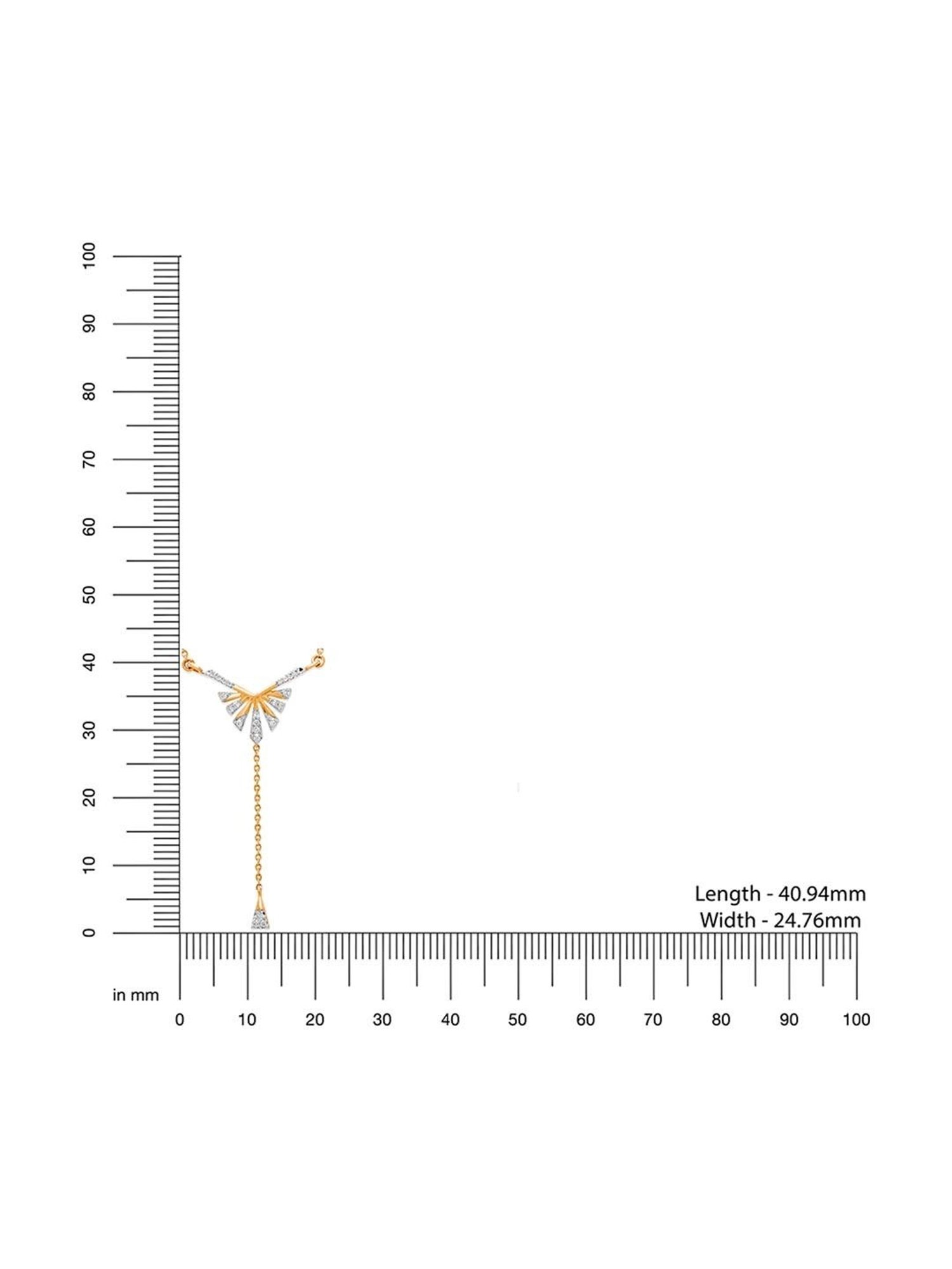 Mia by Tanishq Nature's Finest 14k Gold Shimmering Nightfall Diamond Matinee Necklace for Women