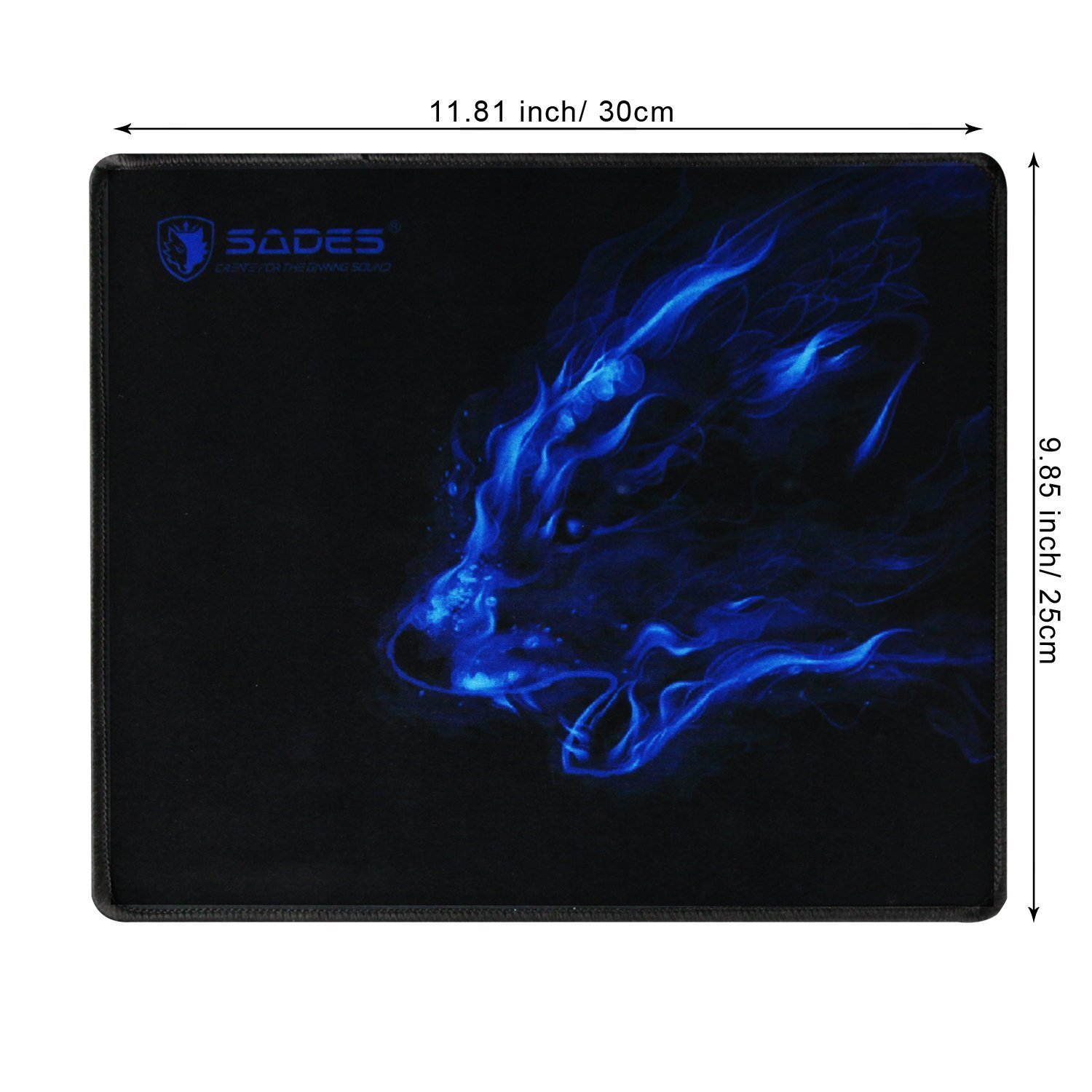 ANIVIA G30 PC Professional Gaming Mouse Pad/Mat with Stitched Edges 3mm Thick Non-Slip Waterproof Rubber Base for Mouse (Black) Size:11.81"x9.84"x0.12"