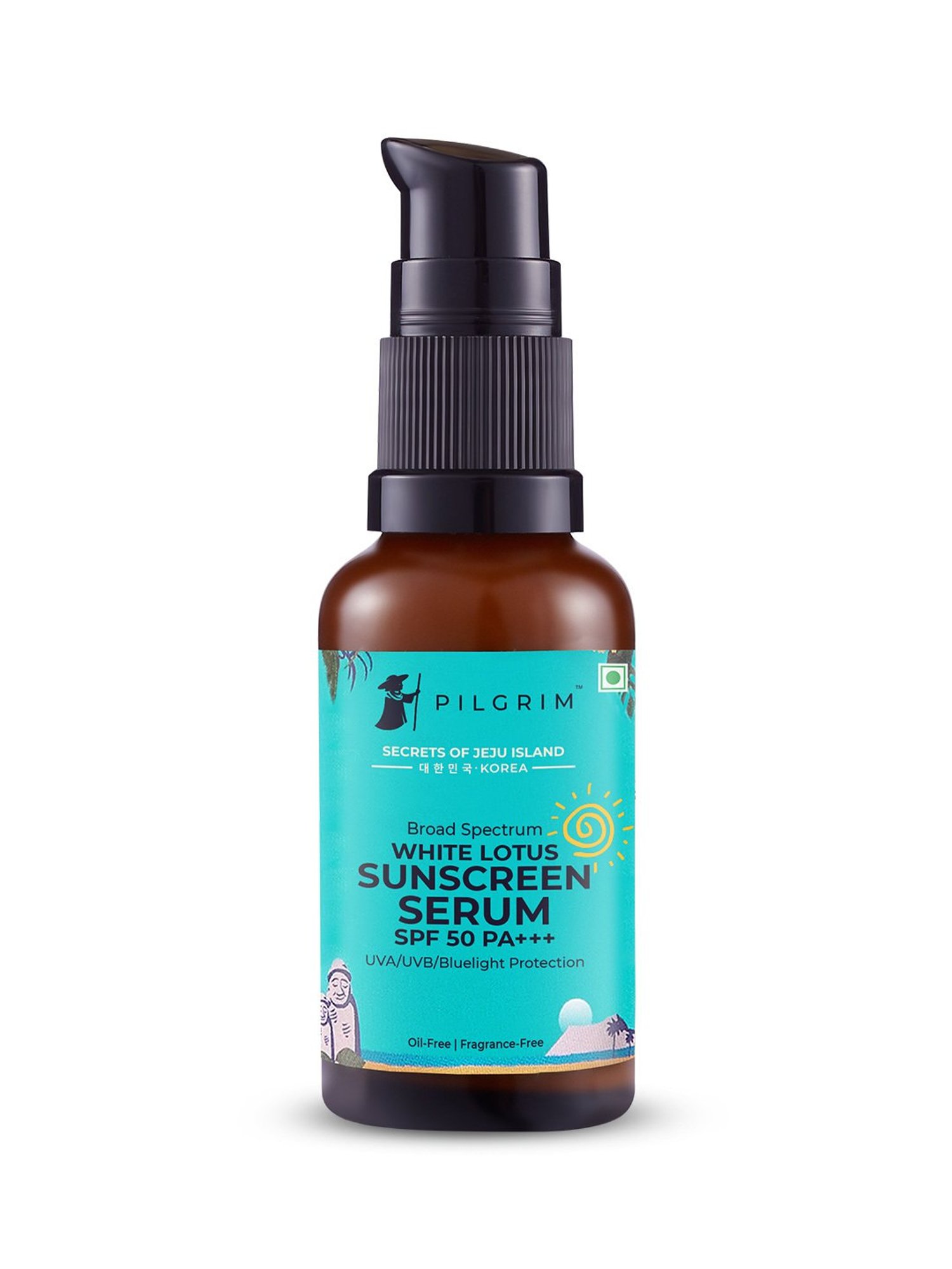 Pilgrim White Lotus Sunscreen Serum SPF 50 PA+++ with Hyaluronic Acid & CICA - 30 ml