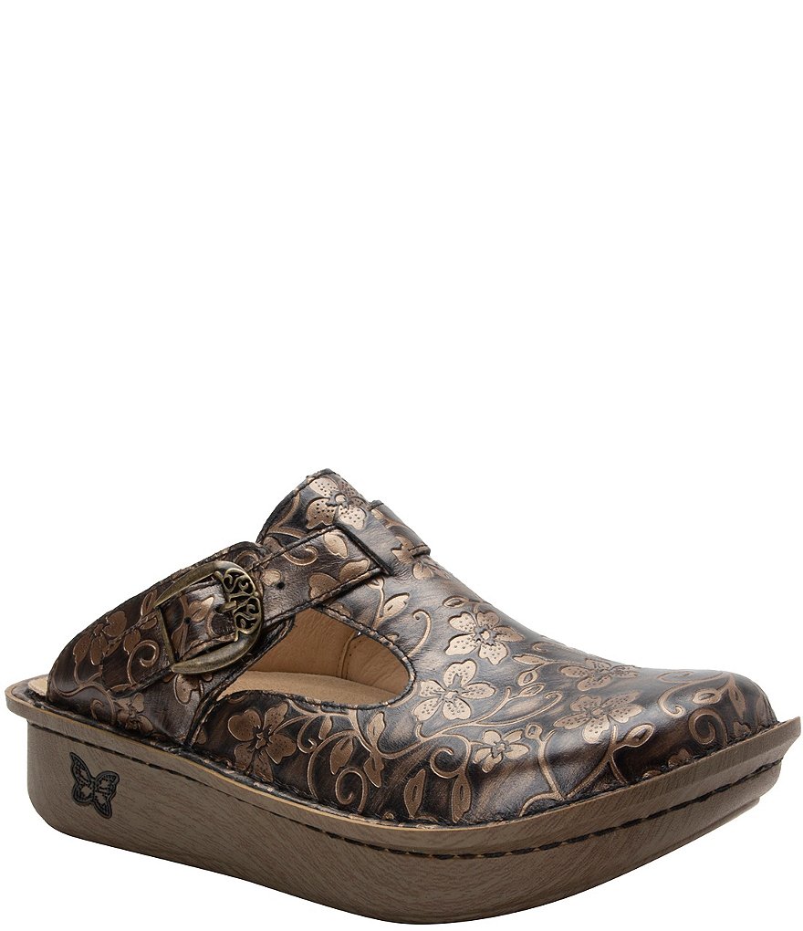 Alegria Classic Rustic Printed Leather Clogs