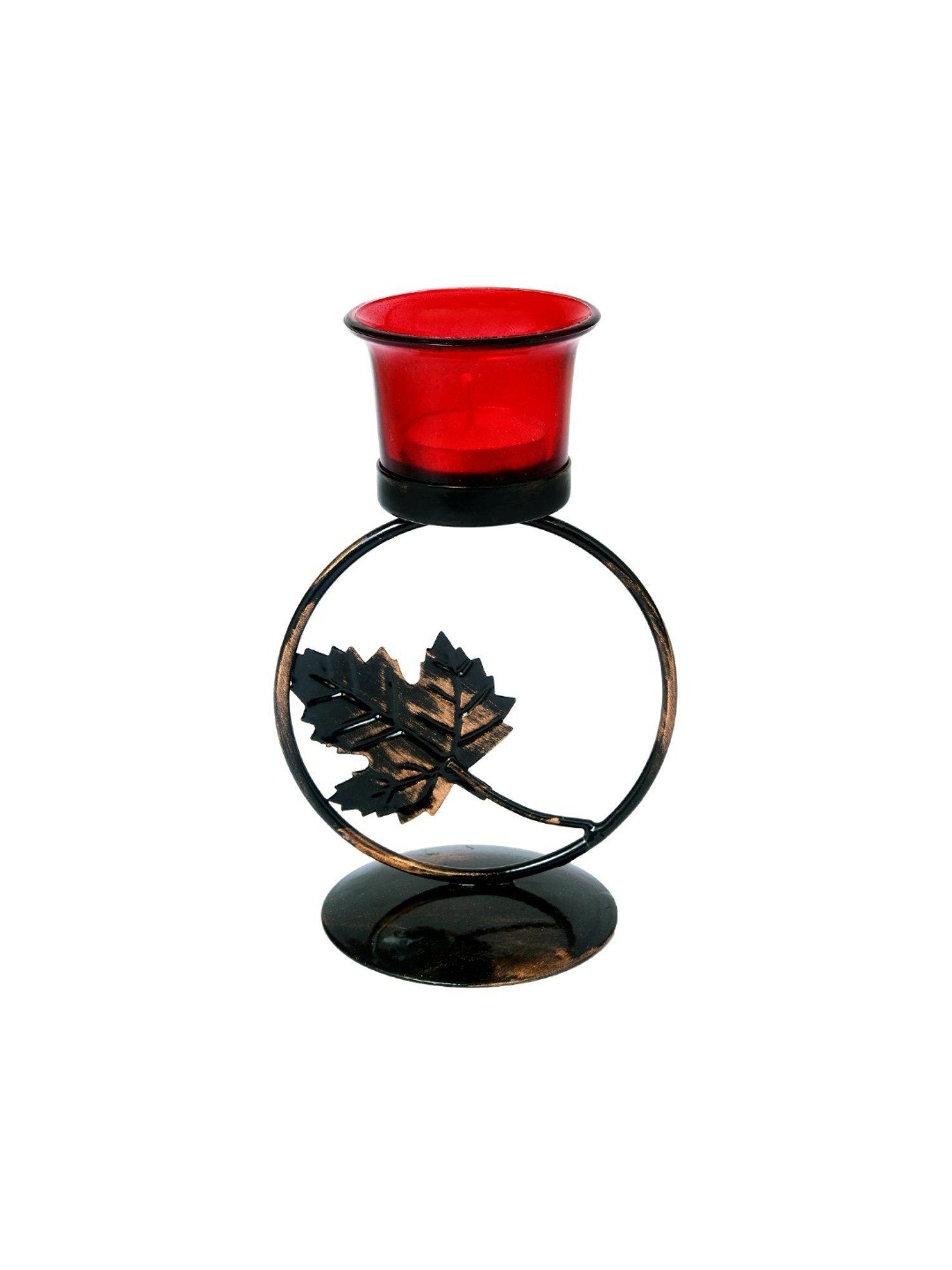 HOSLEY Black Iron Tealight Candle Holder