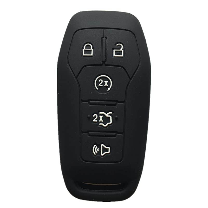 Silicone Keyless Entry Remote Control Key Fob Cover Case protector For 5 Button 2015 2016 Ford Mustang Lincoln MKZ MKC MKX M3NA2C31243300 EJ7T15K601AF 164R7991