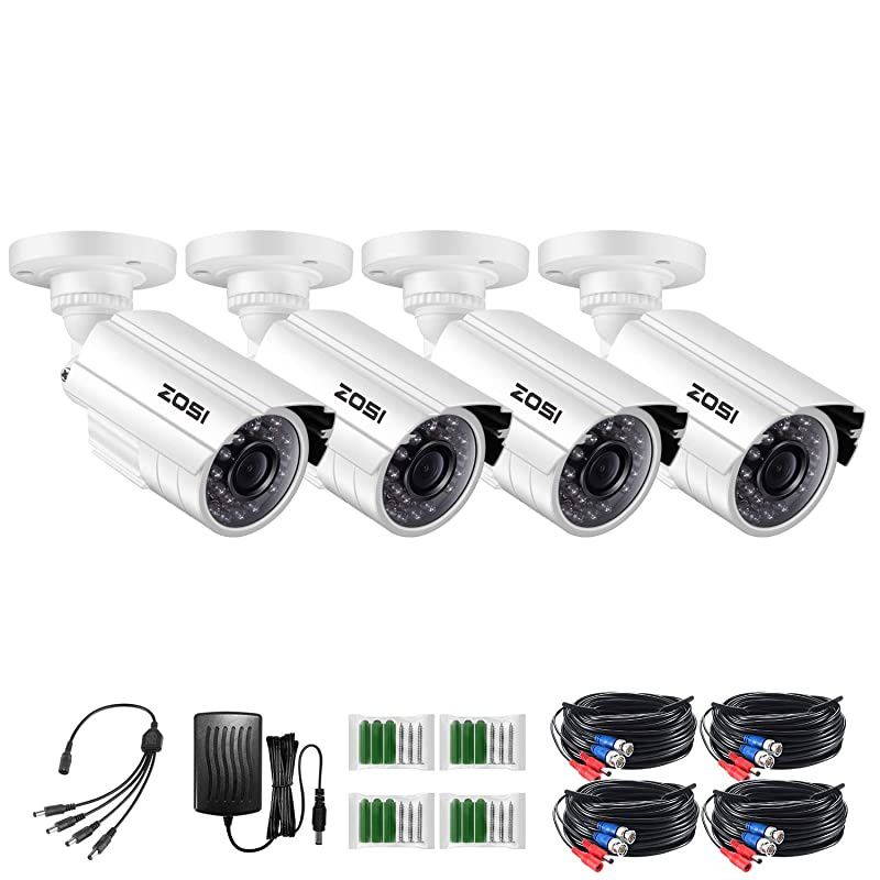 4 Pack 2MP 1080p HDTVI Home Security Camera Outdoor Indoor 1920TVL36PCS LEDs120ft Night Vision 105&deg;View Angle Weatherproof Surveillance CCTV Bullet Camera Black Color