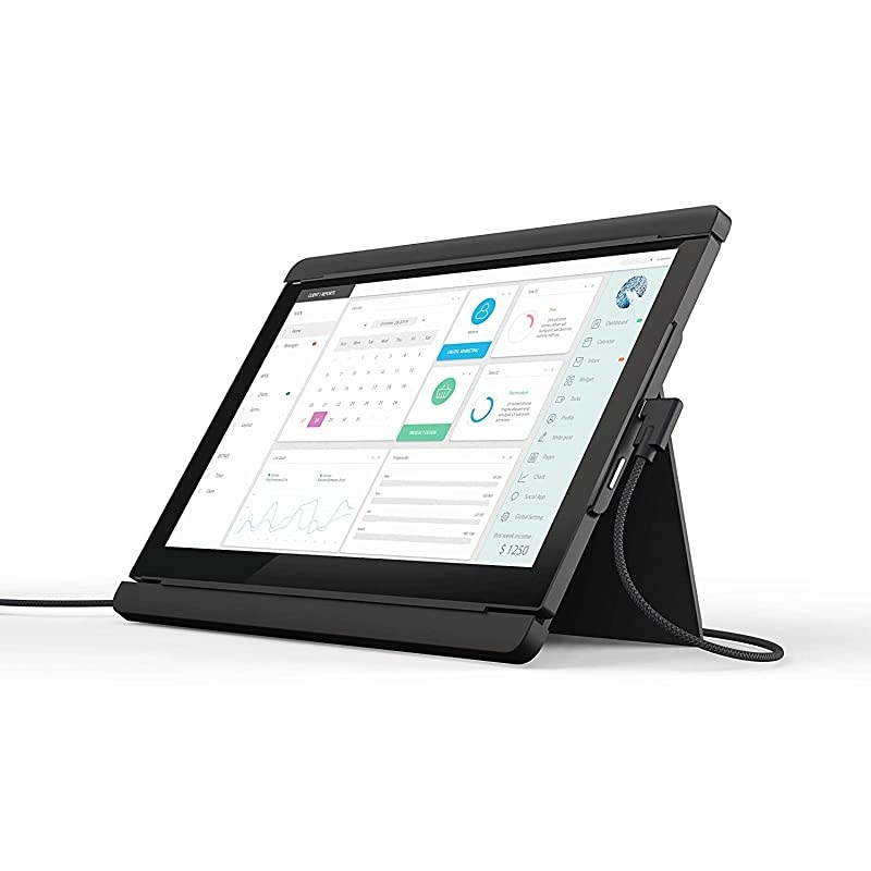 Pro Portable Monitor Upgraded 20 Version The OnTheGo DualScreen Laptop Monitor 125quot Full HD IPS Display USB ATypeC Plug and Play Sleek Design Kickstand Only