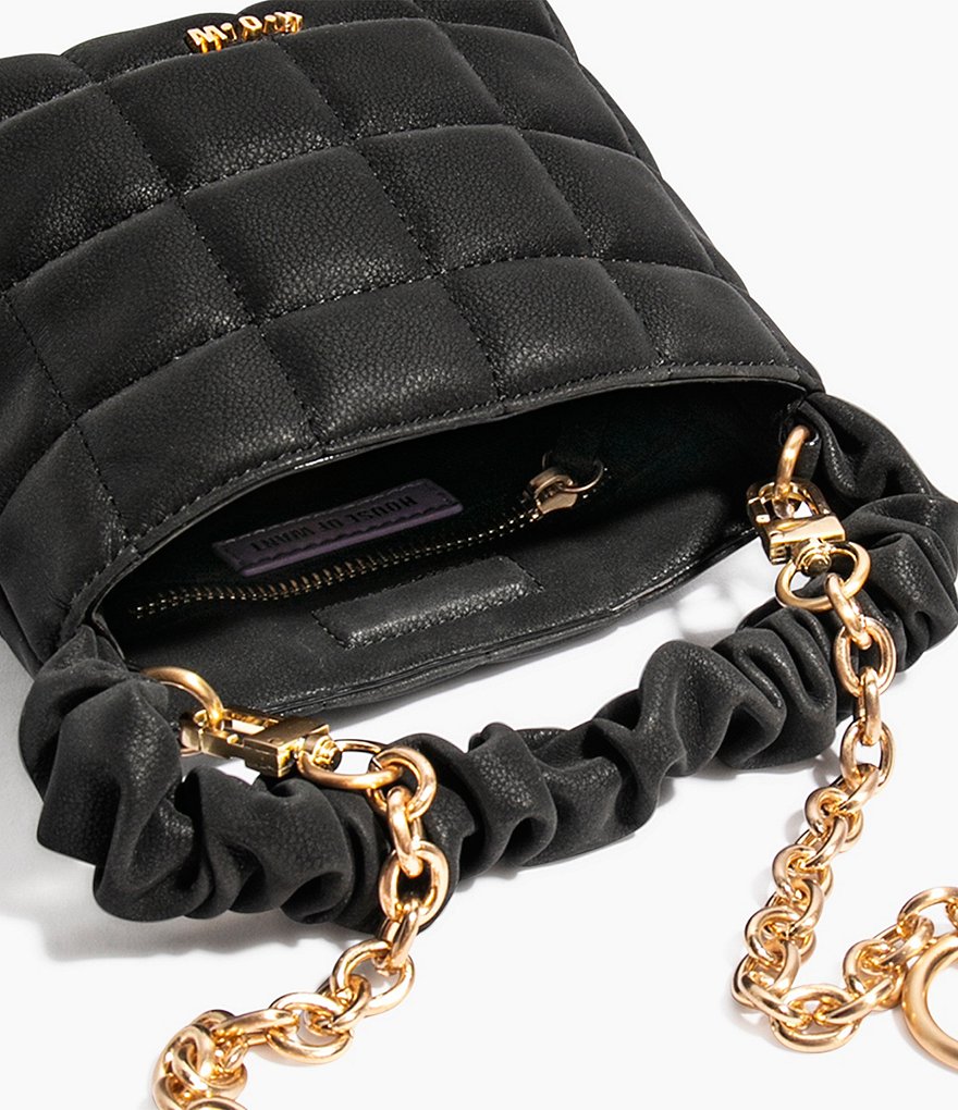 House of Want We Brunch Pebble Quilted Ruched Mini Vegan Leather Tote Bag