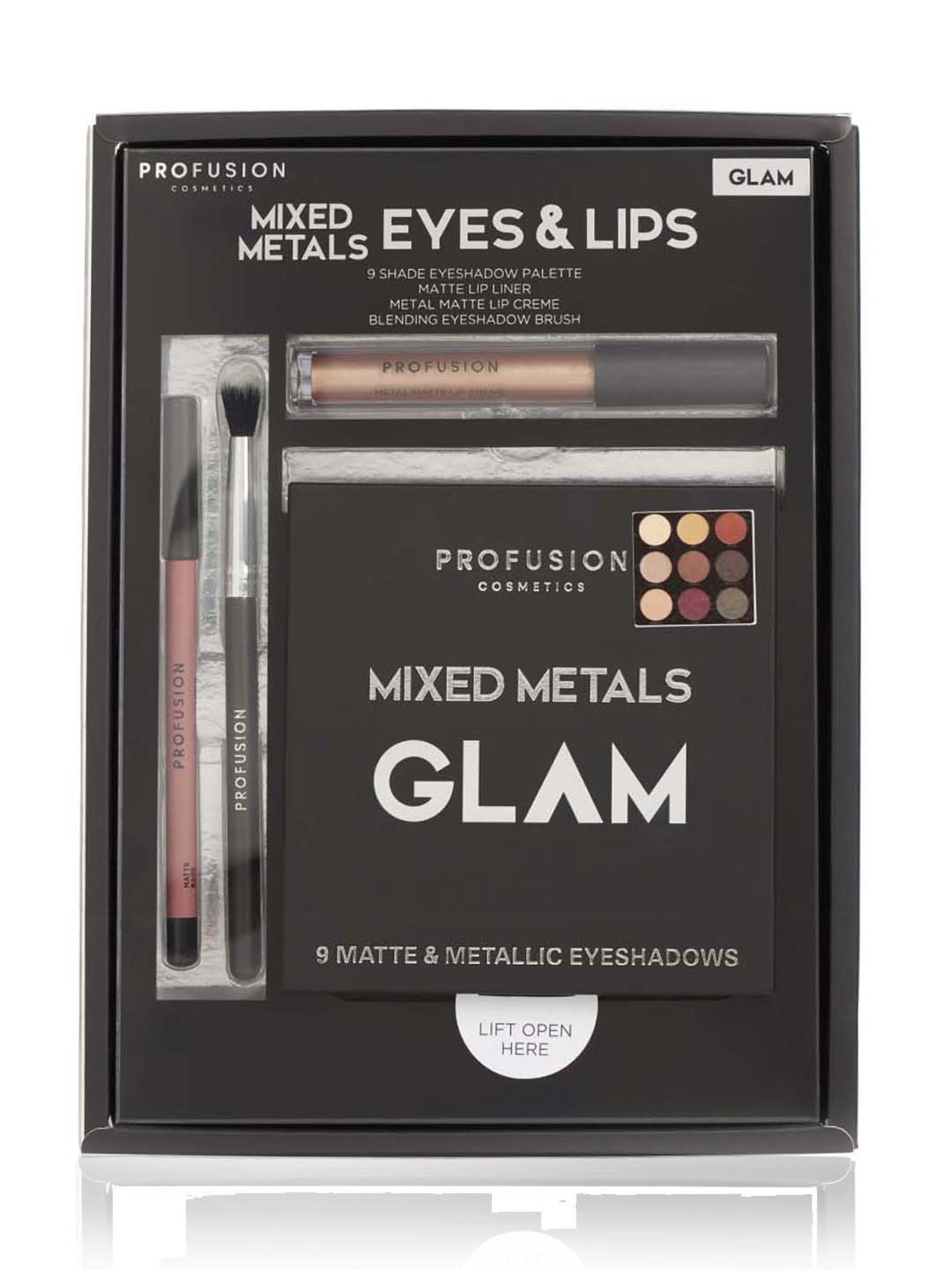 Profusion Cosmetics Mixed Metals Glam Set Makeup Palette - 27.4 gm