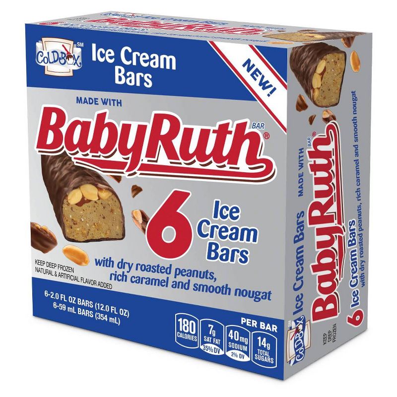 Baby Ruth Stickless Ice Cream Bars - 12oz/6ct