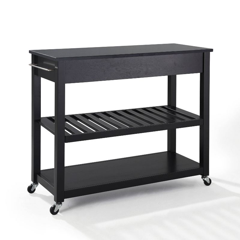 Granite Top Kitchen Prep Cart Black - Crosley