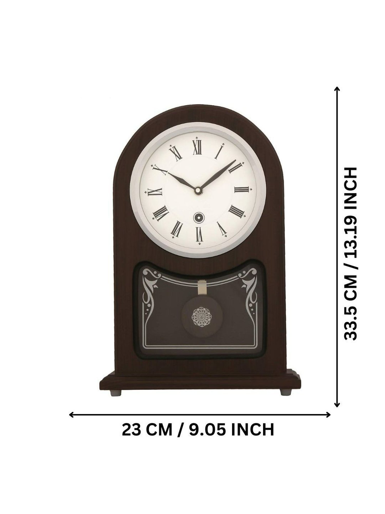 CHRONIKLE Vertical Rosewood Brown Wood Table or Desk Clock