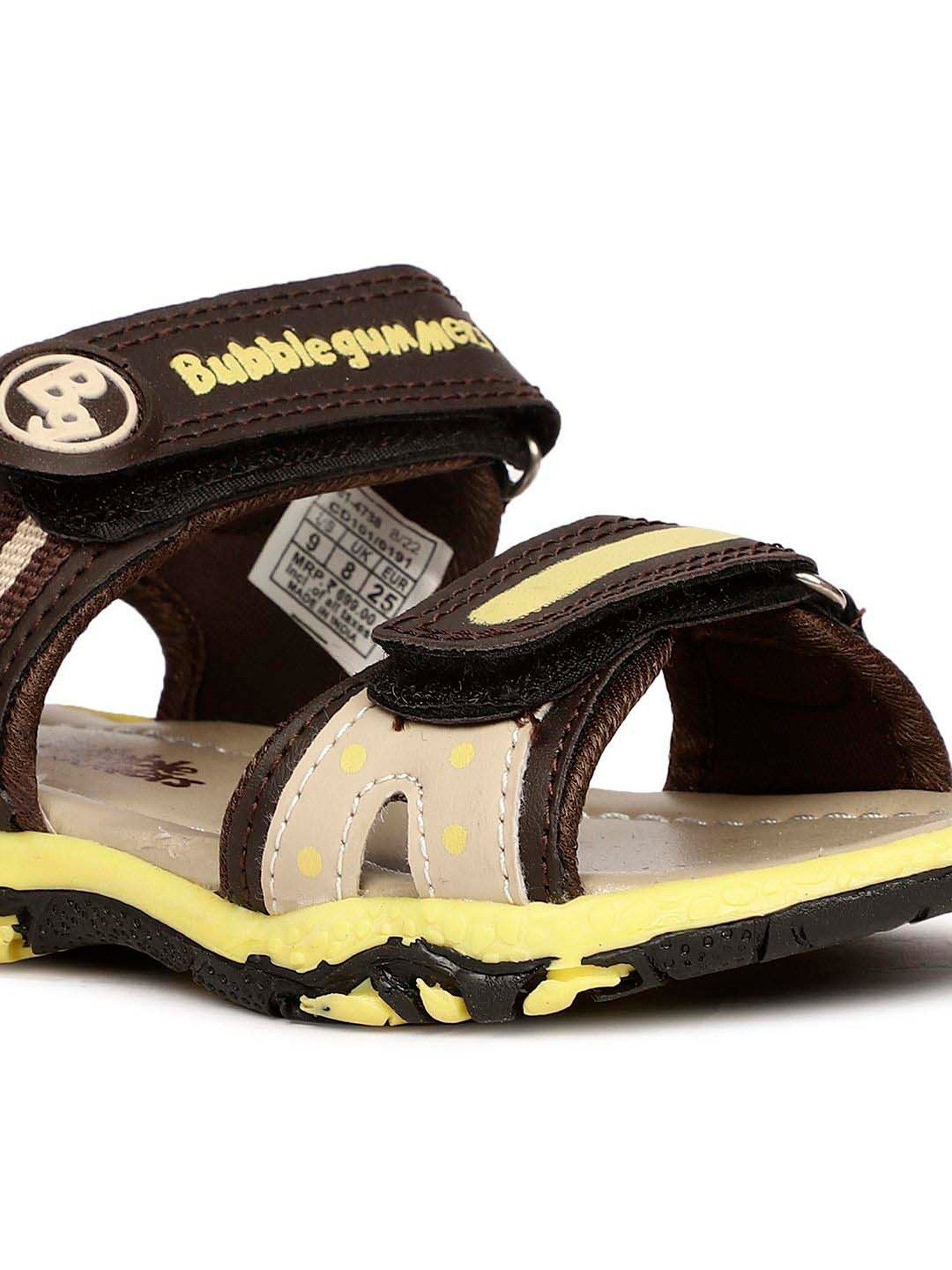 Bubblegummers by Bata Kids Brown & Off-White Floater Sandals