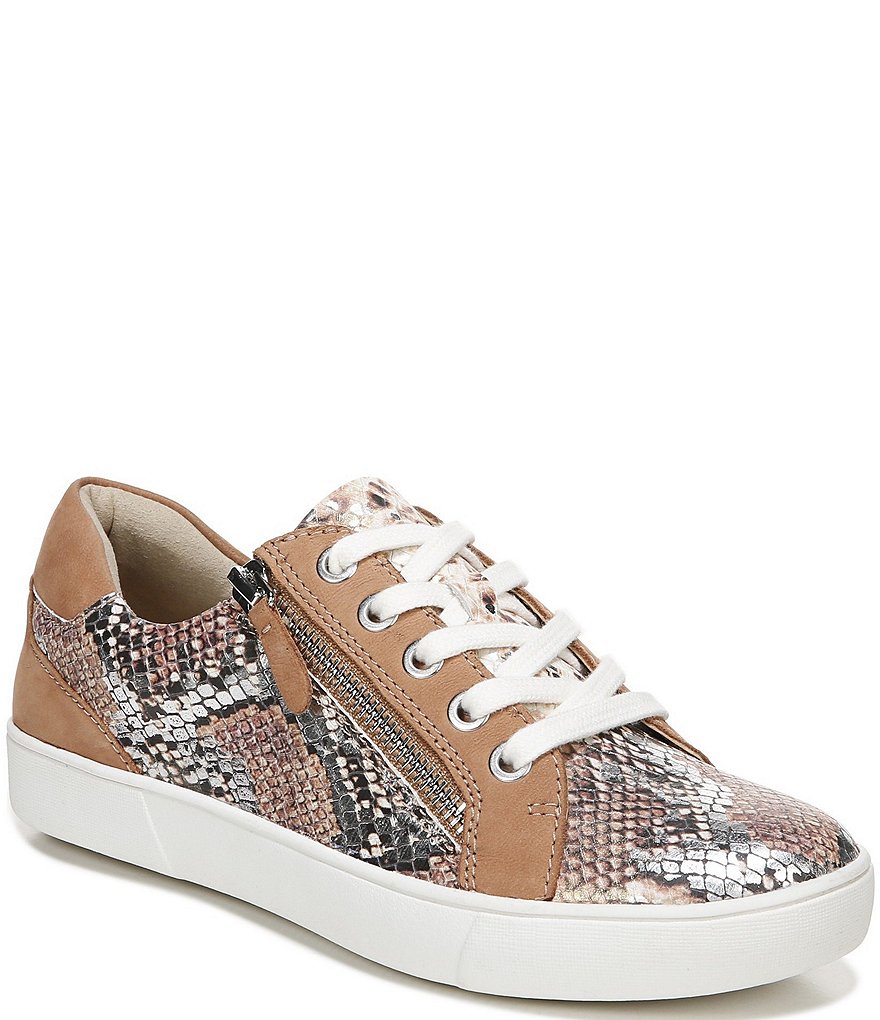 Naturalizer Macayla Snake Print Leather Lace-Up Sneakers