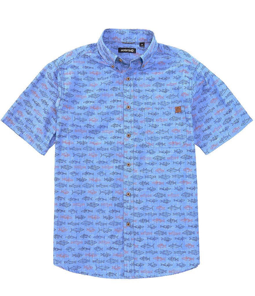 Solaris Short Sleeve Fish Print Sportshirt