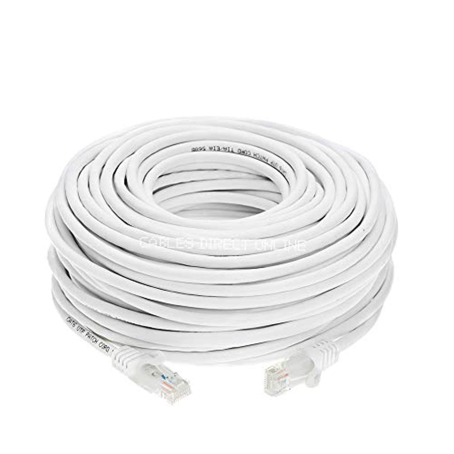 Cat6 50FT Networking RJ45 Ethernet Patch Cable Xbox \ PC \ Modem \ PS4 \ Router - (50 Feet) White