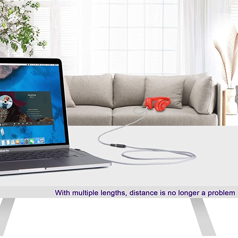 Headphone Extension Cable 90 Degree TRRS 35mm Male to Female Audio Extension Cable 4ConductorMicrophone Compatible 3 Feet