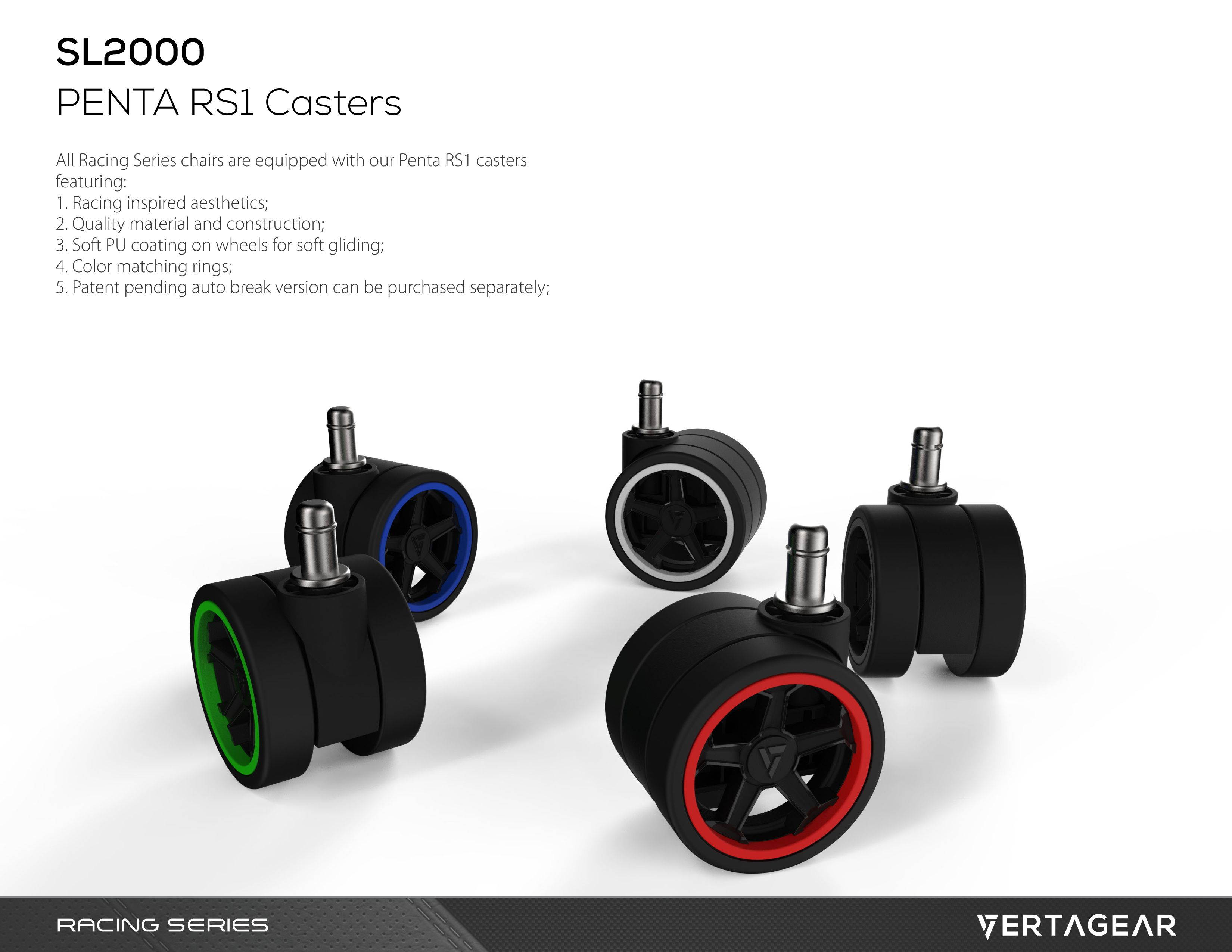 Vertagear S-Line SL2000 Racing Series Gaming Chair - Black/Blue (Rev. 2)