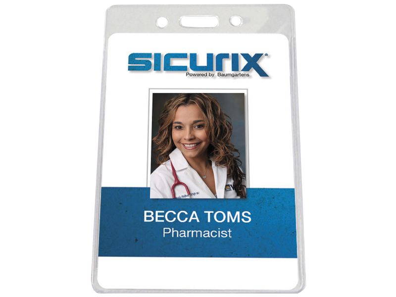 SICURIX BAU67820 Badge Holder, Vertical, 2 3/4 x 4 1/8, Clear, 12/Pack