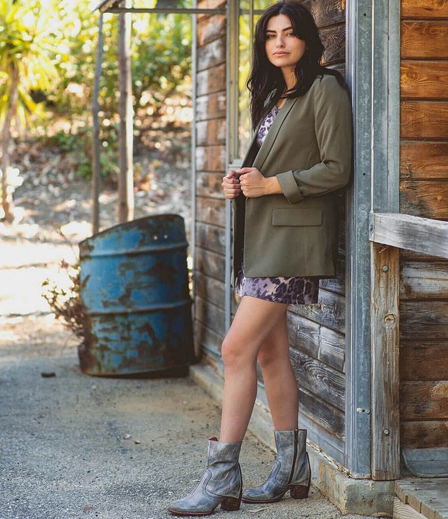 Bed Stu Iris Leather Block Heel Booties