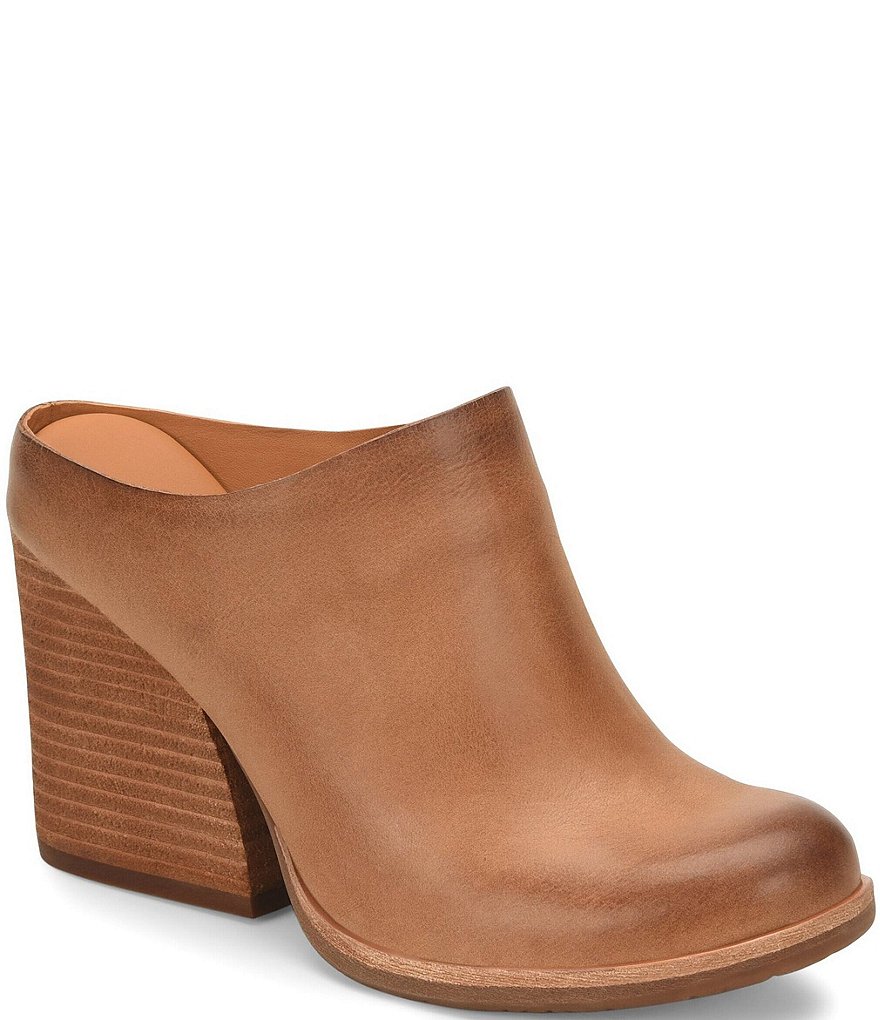 Kork-Ease Challis Leather Block Heel Mules