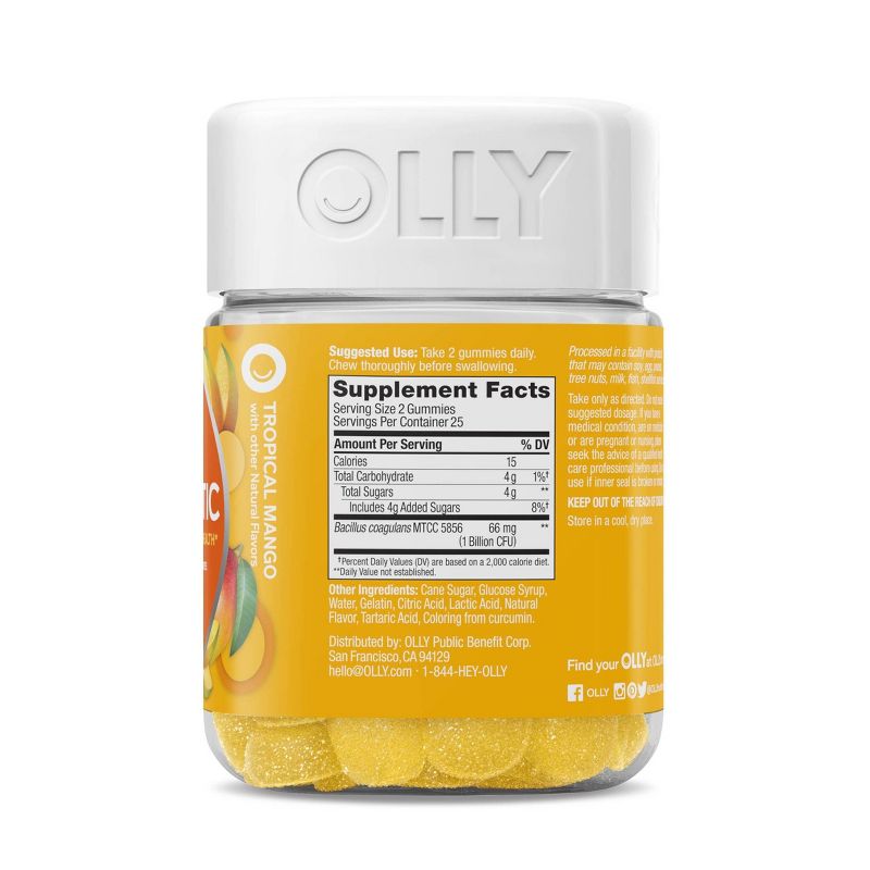 OLLY Probiotic Chewable Gummies - Tropical Mango - 50ct