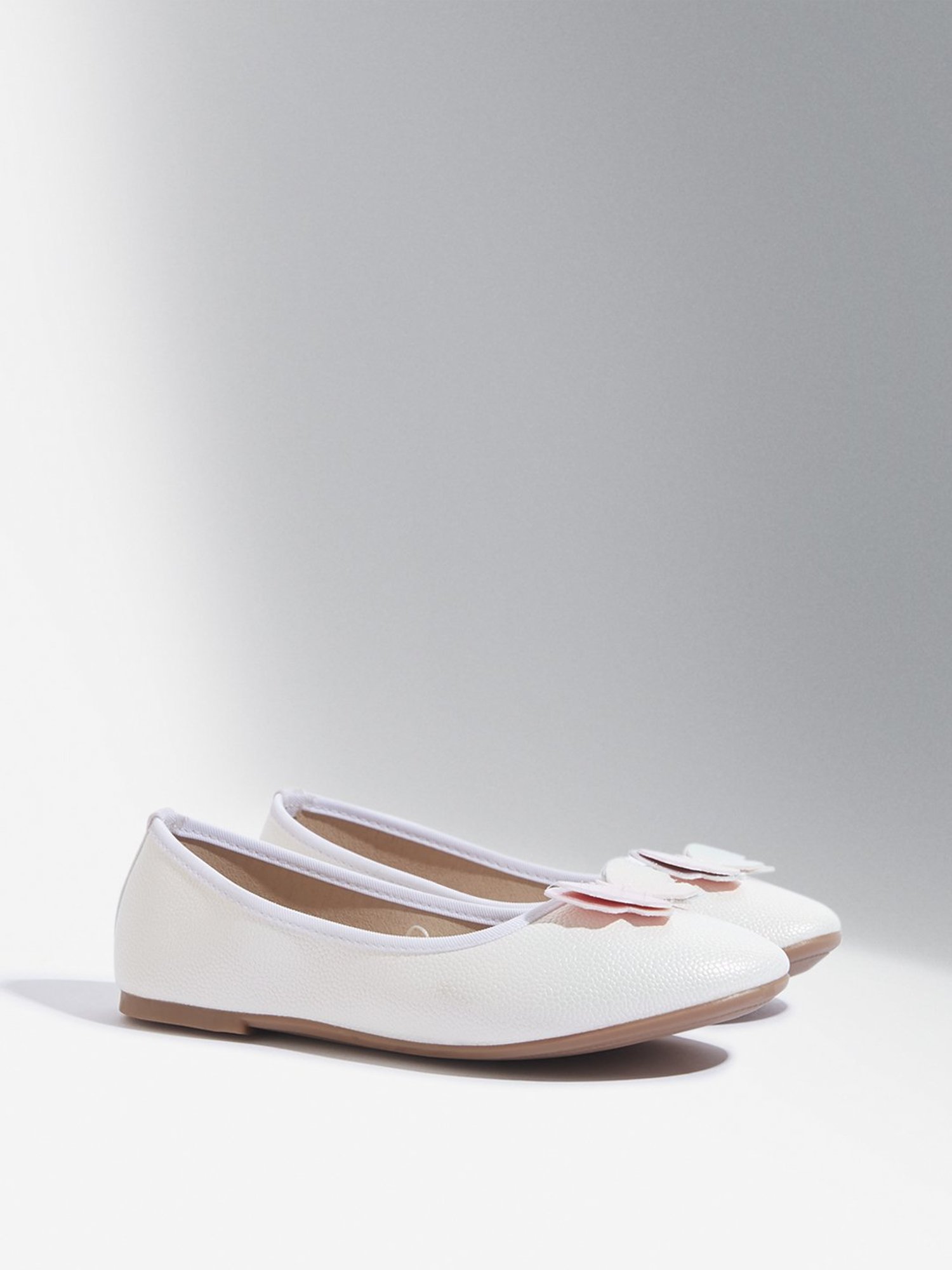 Yellow by Westside White Butterfly Applique Ballerina