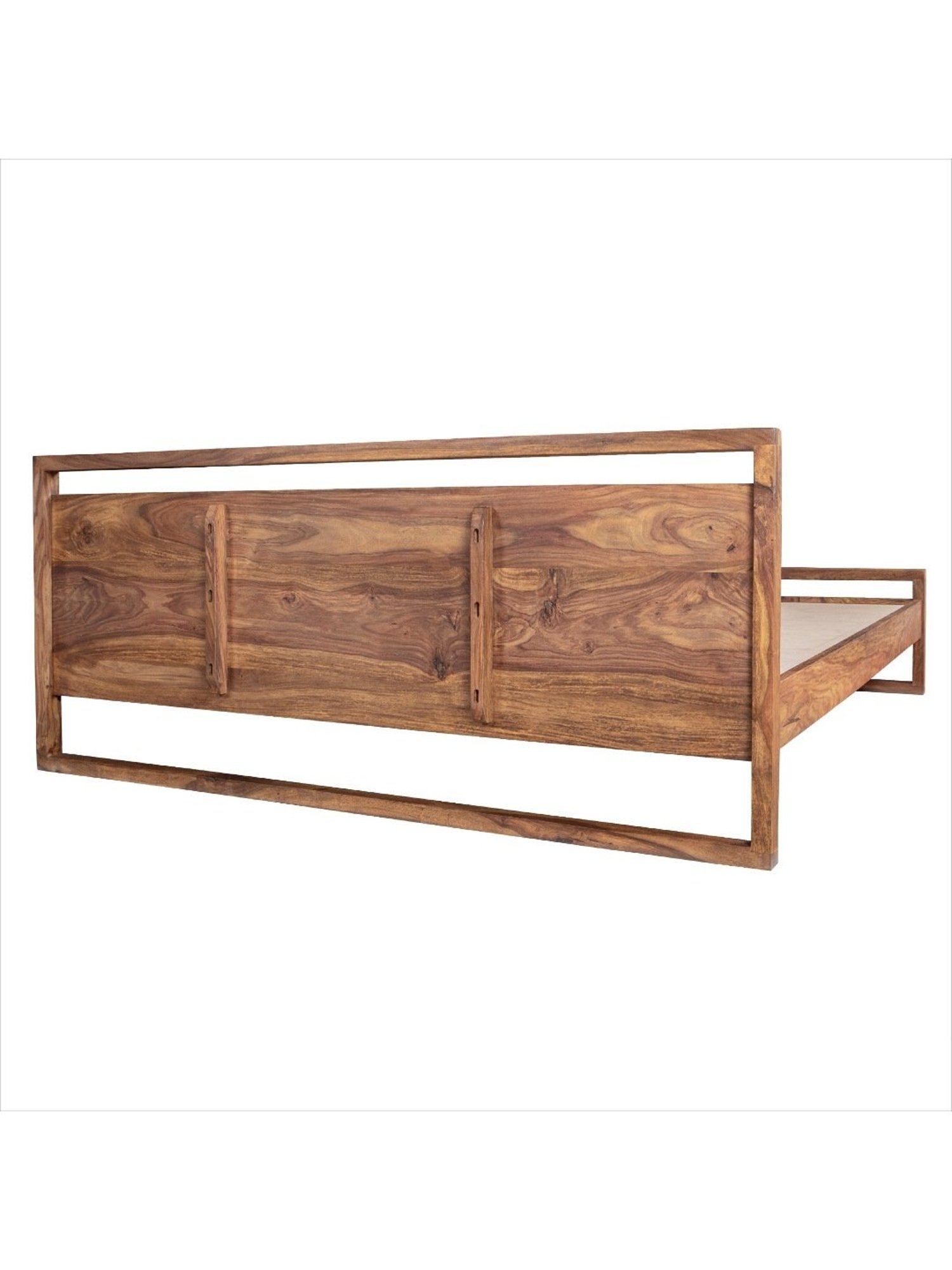 Duroflex Synergy Brown Sheesham Wood King Bed in Stone Finish