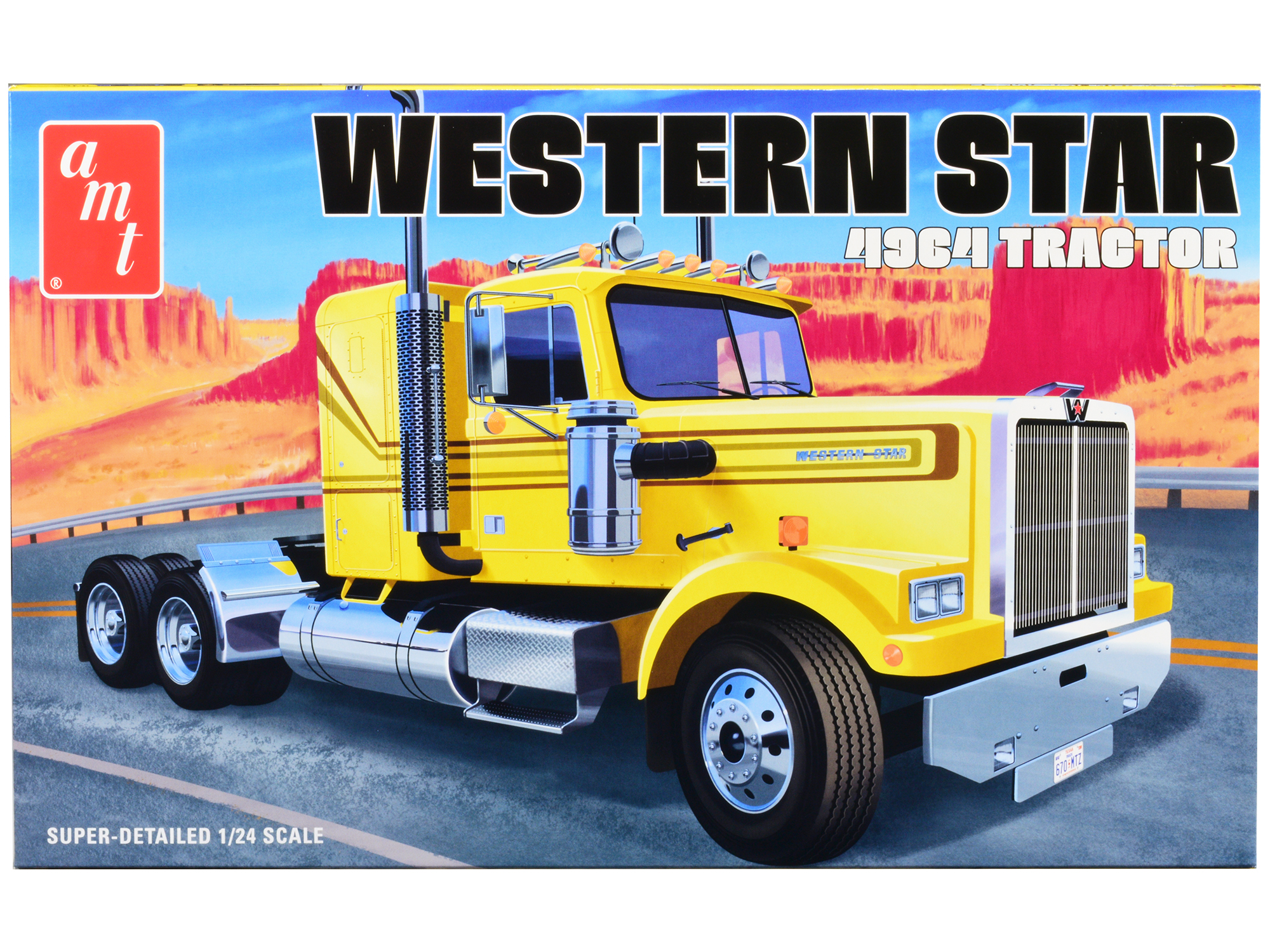 Model Kit Western Star 4900SF Log Truck Red (Challenging Difficulty) Steel Model by Metal Earth
