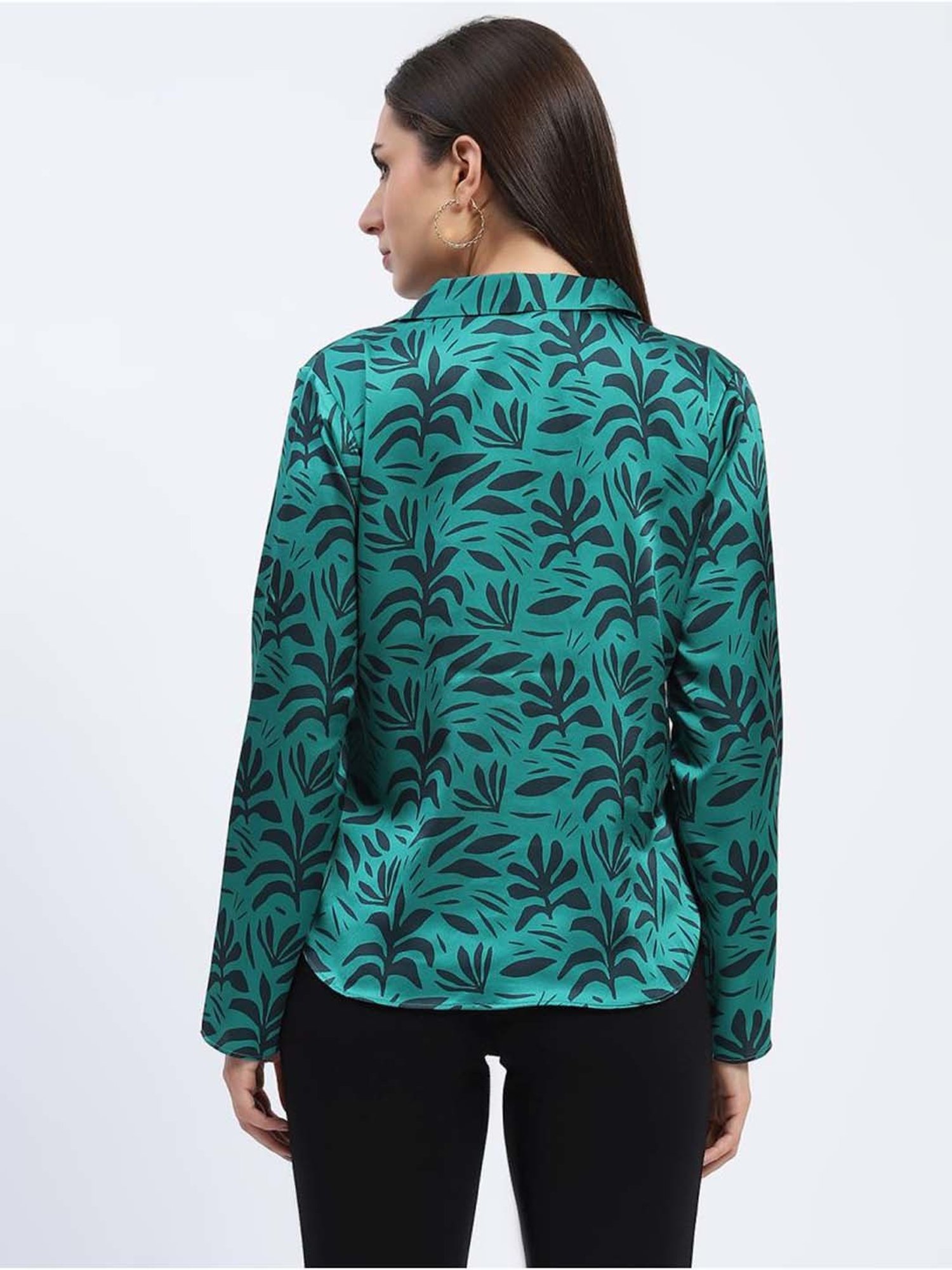 MADAME Green Printed Top
