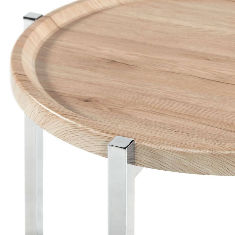 3pc Niko Occasional Table Set Natural/Chrome - Picket House Furnishings