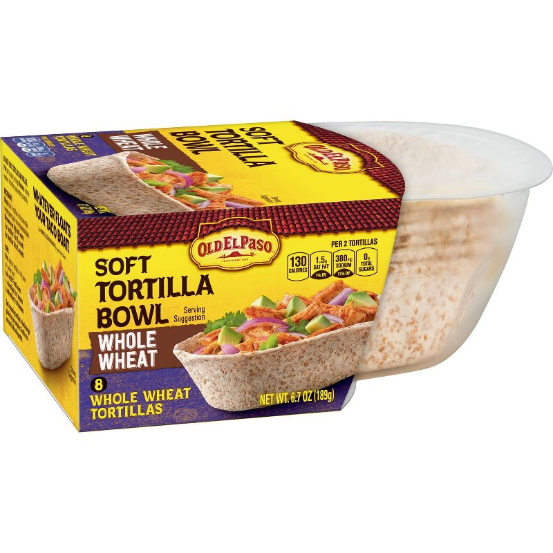 Old El Paso Whole Wheat Soft Tortilla Bowls - 6.7oz/8ct