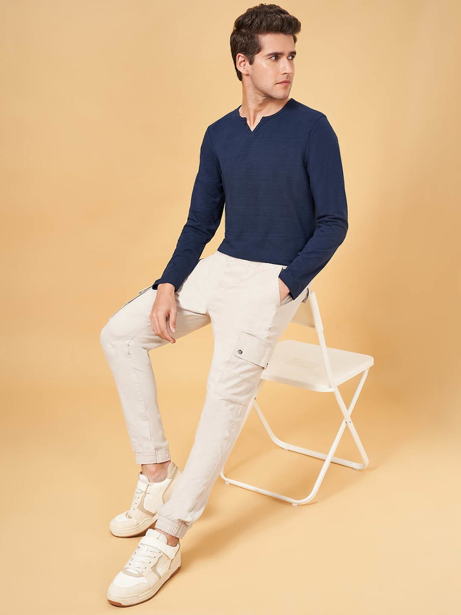 Urban Ranger by Pantaloons Navy Slim Fit T-Shirt