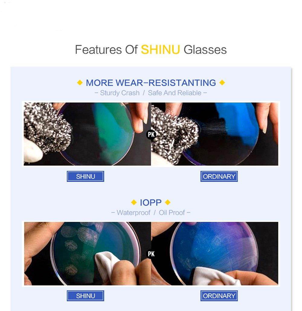 SHINU Optical Reading Glasses Anti Fatigue Computer Reading Glasses 1.56 Anti Blue Light Lens Reading Eyewear-S1190 (Black, transparent-275)