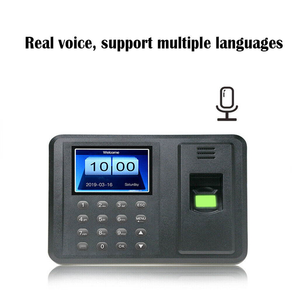 2.8" TFT LCD Employee Time Clock Fingerprint Biometric Time Attendance Machine