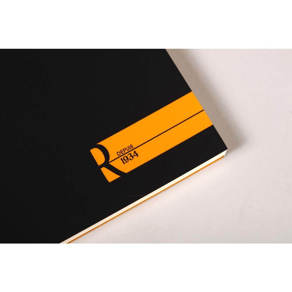 Rhodia"R" Premium Stapled Notepad - Blank 70 sheets - 6 x 8 1/4 - Black Cover